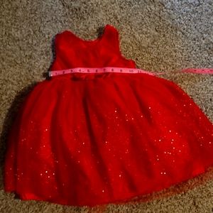OSHKOSH T3 RED TULLBGLITTER HOLIDAY DRESS.